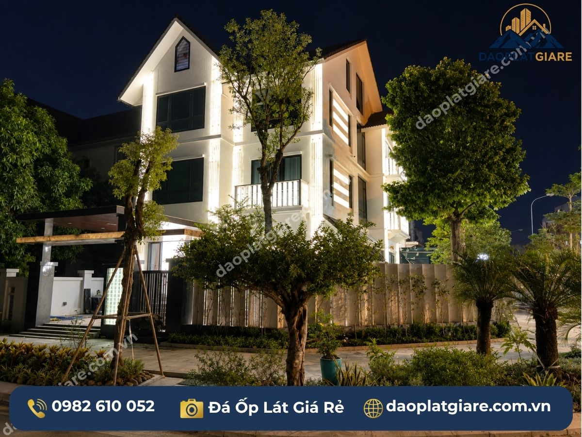 thi công đá ốp lát nhà ở dân dụng trọn gói mặt tiền nội thất