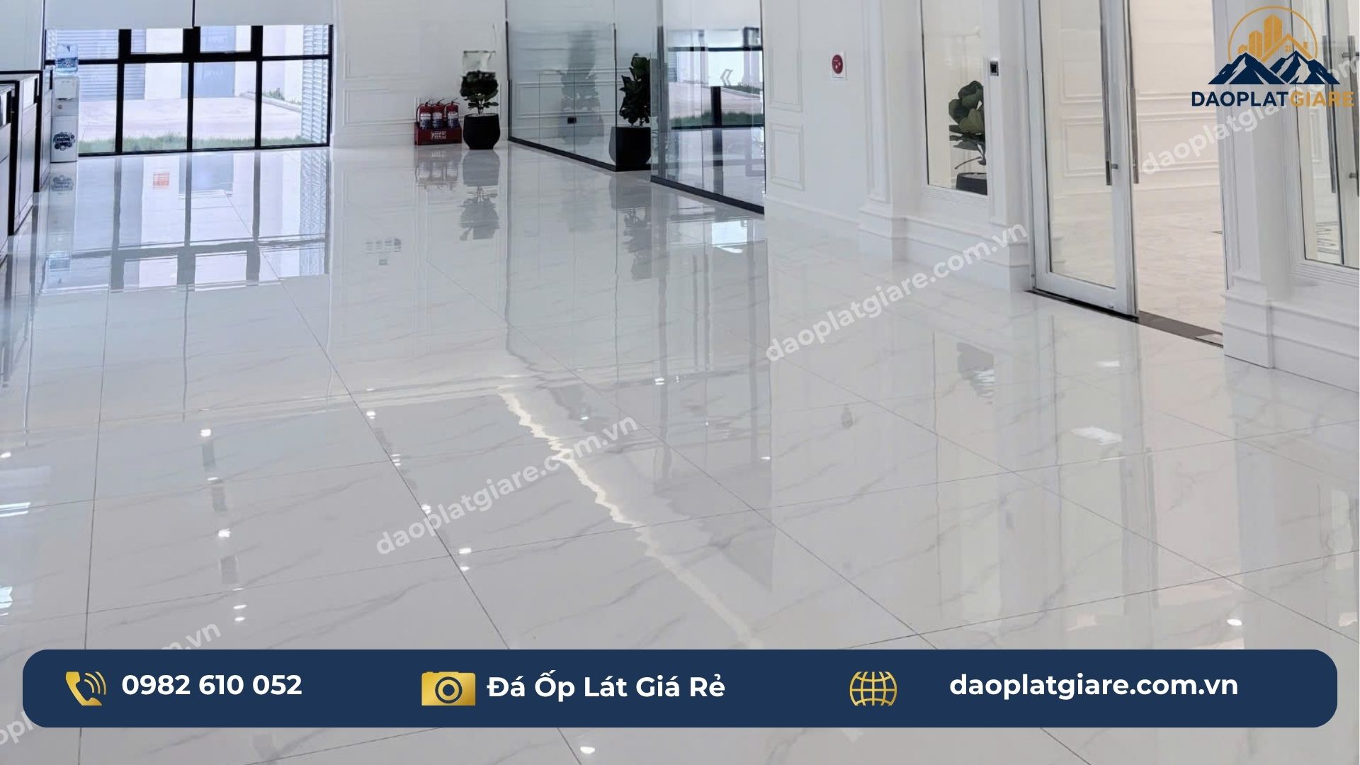 kết quả hoàn thiện thi công đá lát sàn nhà biệt thự marble trắng mạch đều đẹp