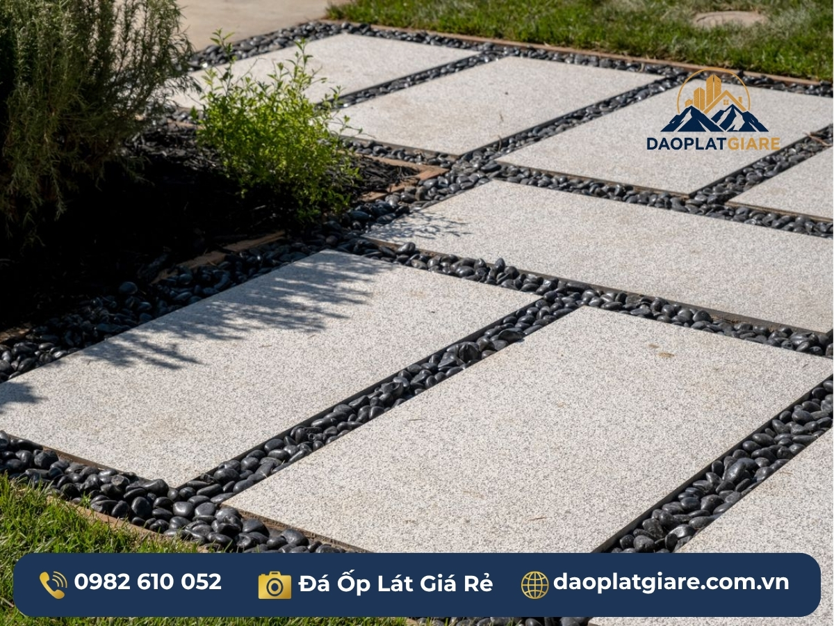 đá granite xám Bình Định tấm lớn lát sân ngoài trời