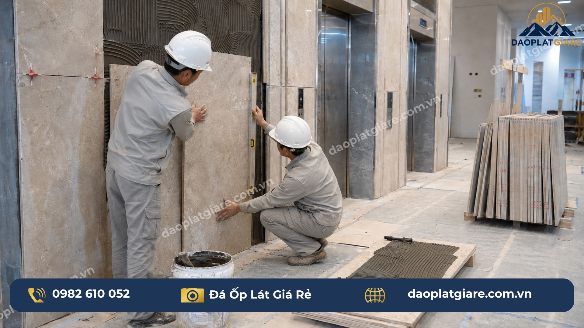 thợ thi công đá ốp thang máy tường mặt tiền xung quanh cửa đá cẩm thạch trắng Yên Bái biệt thự