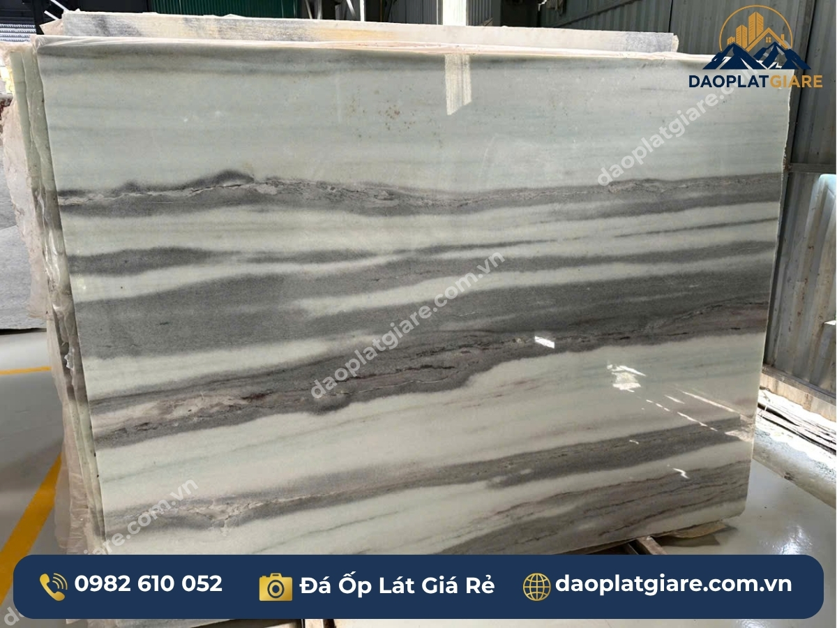 đá marble vân xanh đen Yên Bái ốp mặt tiền hiện đại accent strip